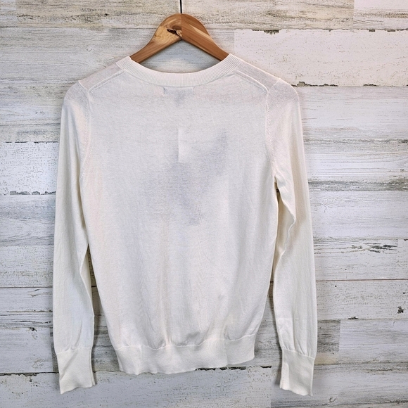 NWT Banana Republic Frenchie Intarsia Sweater Sz XS Cream Lightweight Puppy Dog - Picture 9 of 15